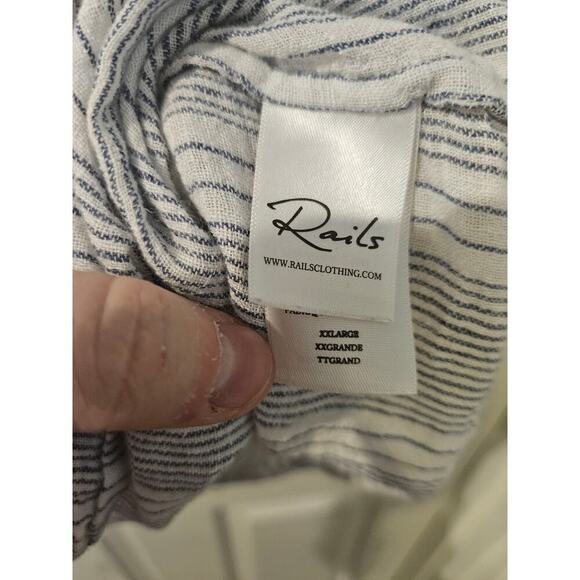 Rails Revolve Raven Flutter Sleeve Linen Top Alameda Stripe Womens XXL - Picture 5 of 7